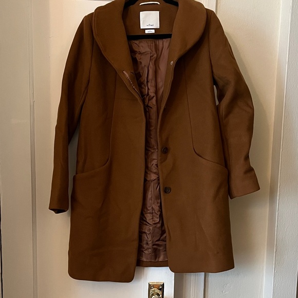 Wilfred Jackets & Blazers - Women's Wilfred Tobacco Colored Wool-Cashmere Blend Coat